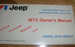 1972 Jeep Wagoneer Owner's Manual