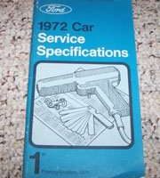 1972 Lincoln Continental Service Specifications Manual