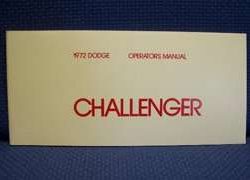 1972 Dodge Challenger Owner's Manual