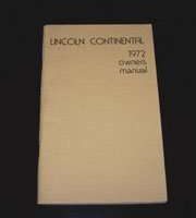 1972 Lincoln Continental Owner's Manual