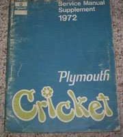 1972 Plymouth Cricket Service Manual Supplement