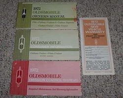 1972 Oldsmobile Cutlass, Cutlass S, Cutlass Supreme, F-85, Cutlass Cruiser & Vista Cruiser Owner's Manual Set