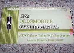 1972 Oldsmobile Cutlass, Cutlass S, Cutlass Supreme, F-85, Cutlass Cruiser & Vista Cruiser Owner's Manual