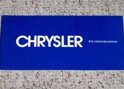 1972 Chrysler New Yorker Owner's Manual