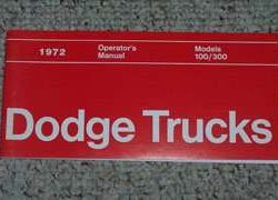 1972 Dodge Trucks 100-300 Owner's Manual