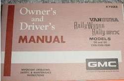 1972 GMC Vandura & Rally Owner's Manual