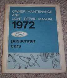 1972 Mercury Cougar Owner Maintenance & Light Repair Manual