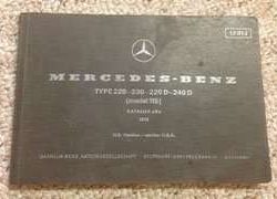 1973 Mercedes Benz 230 115 Chassis Parts Catalog