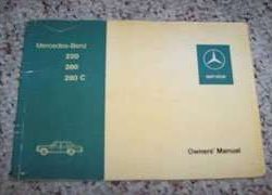 1974 Mercedes Benz 280, 280C Euro Models Owner's Manual