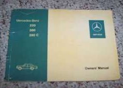 1975 Mercedes Benz 280, 280C Euro Models Owner's Manual