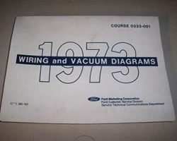 1973 Ford Econoline E-100, E200, E300 Large Format Electrical Wiring Diagrams Manual