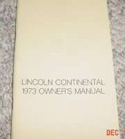 1973 Lincoln Continental Owner's Manual