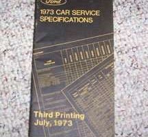 1973 Ford Car Service Specifications