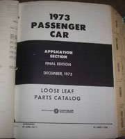 1973 Dodge Charger Mopar Parts Catalog Binder