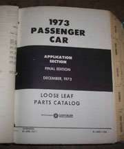 1973 Dodge Polara Mopar Parts Catalog Binder