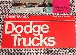 1973 Dodge Trucks 400-1000 Owner's Manual