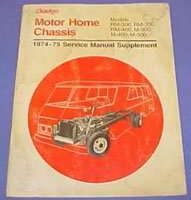 1974 Dodge Motor Home Chassis Models M-300, M-400, M-500, RM-300, RM-350 & RM-400 Service Manual Supplement