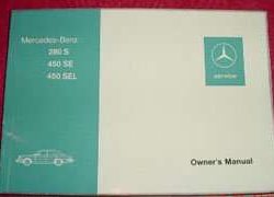 1975 Mercedes Benz 450SE, 450SEL Owner's Manual