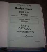 1975 Dodge Light Duty Truck Mopar Parts Catalog Binder