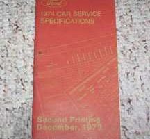 1974 Lincoln Mark IV Service Specifications Manual