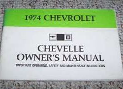 1974 Chevrolet Chevelle, Malibu, El Camino Owner's Manual