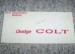 1974 Dodge Colt Owner's Manual