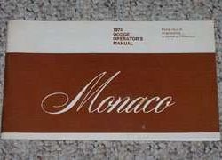 1974 Dodge Monaco Owner's Manual