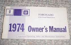 1974 Oldsmobile Toronado Owner's Manual