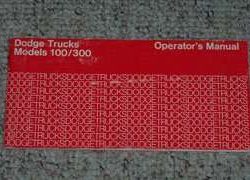 1974 Dodge Trucks 100-300 Owner's Manual
