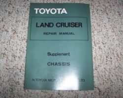 1978 Toyota Land Cruiser Chassis Service Manual Supplement