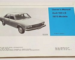 1975 Audi 100 Owner's Manual