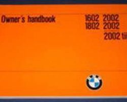 1975 BMW 1602, 1802, 2002tii Owner's Manual