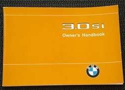 1975 BMW 3.0si Owner's Manual