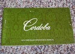 1975 Chrysler Cordoba Owner's Manual