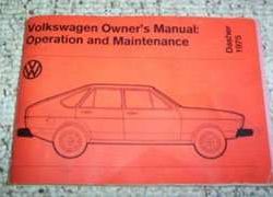 1975 Volkswagen Dasher Owner's Manual