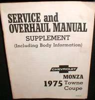 1975 Chevrolet Monza Towne Coupe Service Manual Supplement