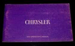 1975 Chrysler Town & Country Owner's Manual