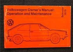 1975 Volkswagen Scirocco Owner's Manual
