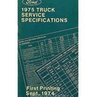 1975 Ford Bronco Specificiations Manual