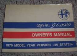 1976 Alfa Romeo GT 2000 Owner's Manual