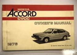 1976 Honda Accord CVCC Owner's Manual