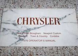 1976 Chrysler Cordoba Owner's Manual