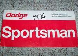 1976 Dodge Sportsman Owner's Manual