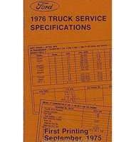 1976 Ford Econoline E-100, E-150, E-250 & E-350 Specificiations Manual