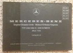 1981 Mercedes Benz 230 123 Chassis Parts Catalog
