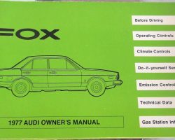 1977 Audi Fox Owner's Manual