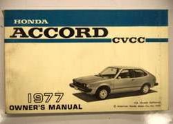 1977 Honda Accord CVCC Owner's Manual