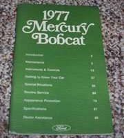 1977 Mercury Bobcat Owner's Manual