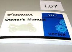 1977 Honda CB750K 750 Four K Motorcycle Owner's Manual