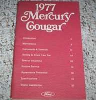 1977 Mercuy Cougar Owner's Manual